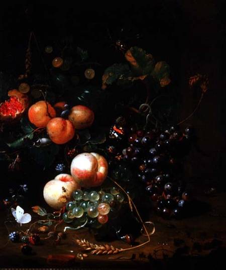 Still Life with Fruit and Flowers à Jan Mortel
