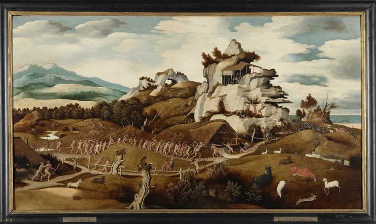 Landscape with an Episode from the Conquest of America à Jan Mostaert