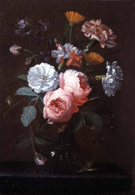 Still Life of Roses, Carnations and Other Flowers à Jan Pauwel II le Jeune Gillemans