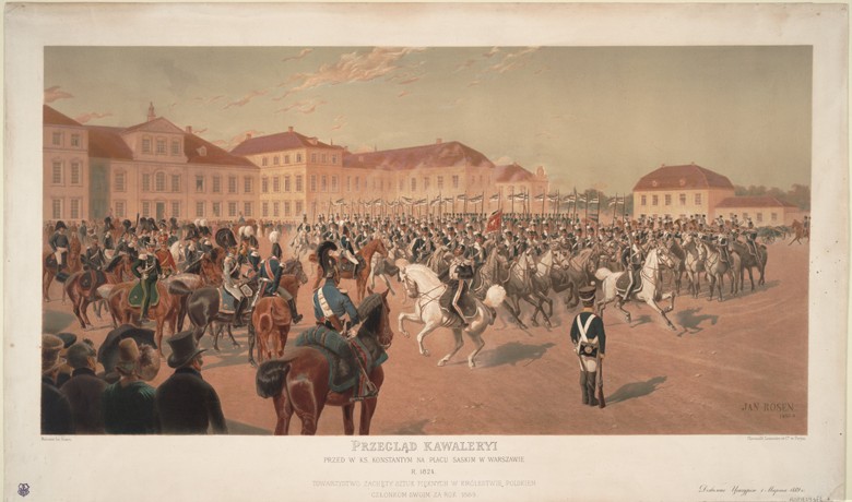 Grand Duke Constantine Pavlovich of Russia at the Cavalry Review on the Saxon Square in Warsaw, 1824 à Jan Rosen