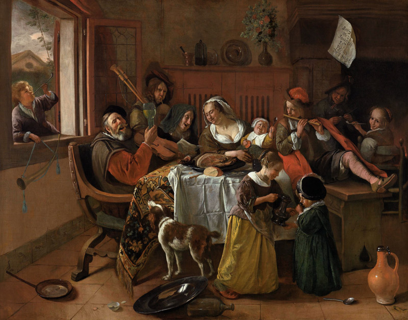 Jan Steen, As the aged sang... / 1668. à Jan Havickszoon Steen