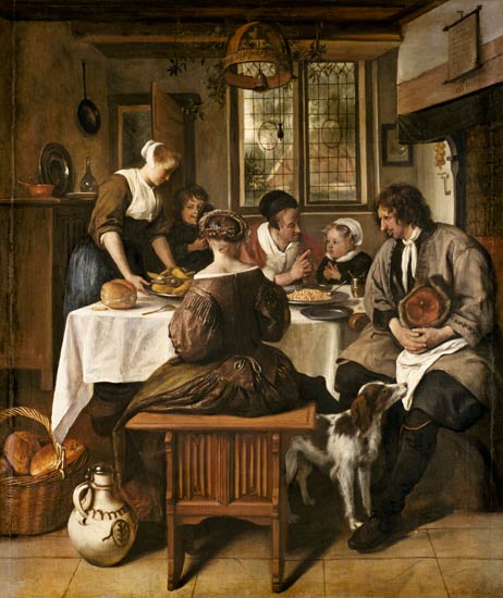 Grace before Meat à Jan Havickszoon Steen