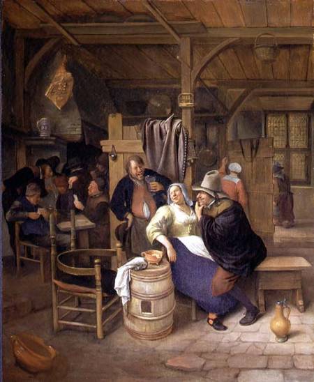A Tavern Interior with Card Players à Jan Havickszoon Steen