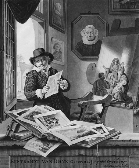 Rembrandt in his studio à Jan Stolker