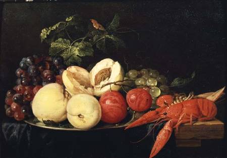Still Life of Fruit with a Lobster à Jan van Dalen