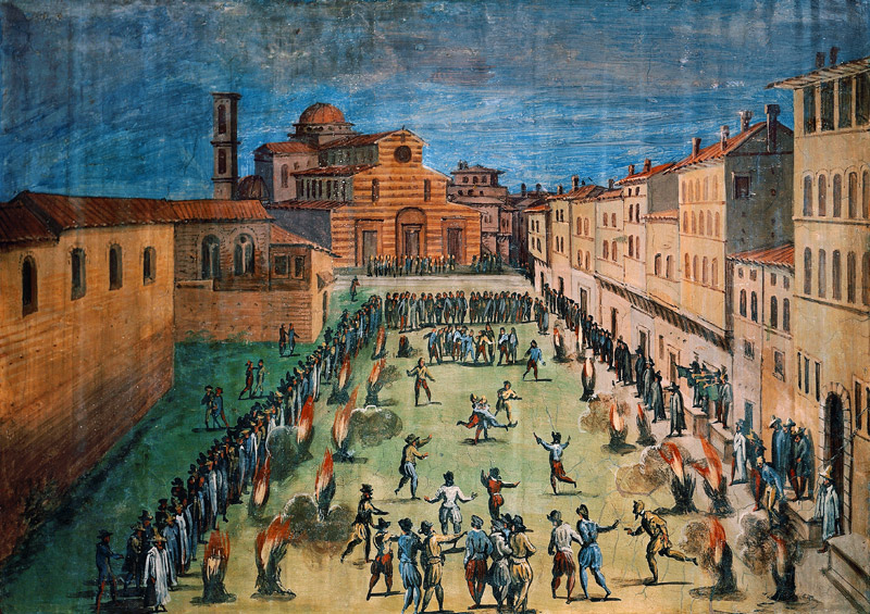 A public festival in the Piazza Santo Spirito, Florence à Jan van der Straet