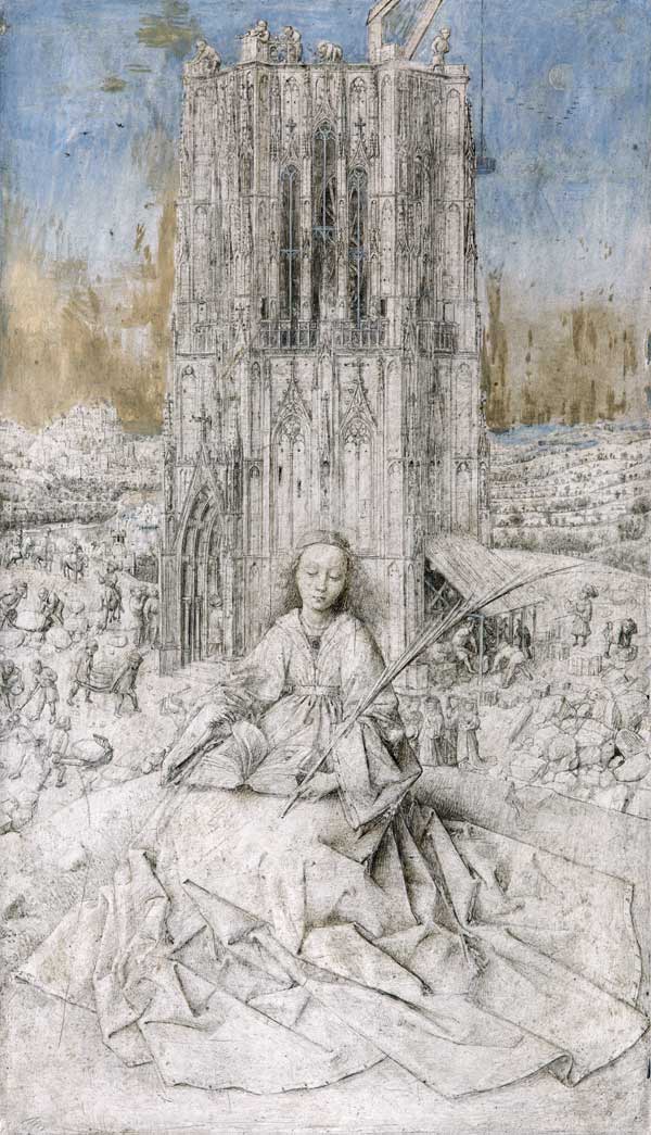 St. Barbara, 1437 (grisaille) à Jan van Eyck