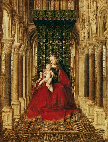 madonne avec l'enfant. Panneau central d'un Fluegelaltaerchens. à Jan van Eyck