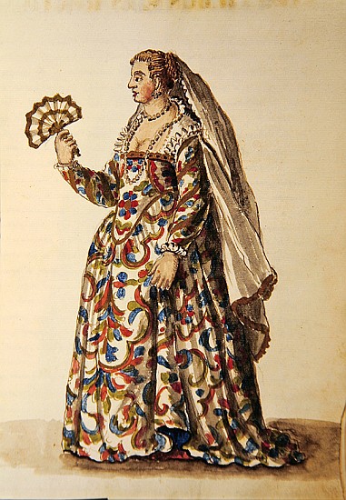 A gentlewoman in evening dress, the wife of a dignitary à Jan van Grevenbroeck