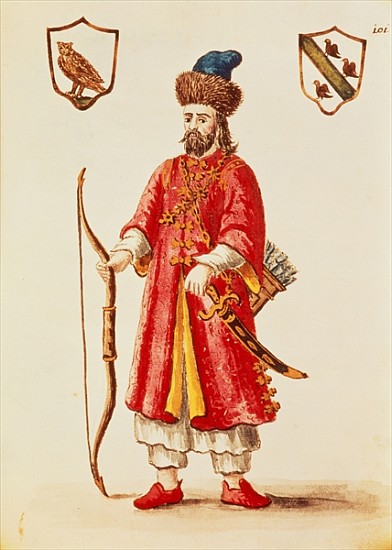 Marco Polo (1254-1324) dressed in Tartar costume à Jan van Grevenbroeck