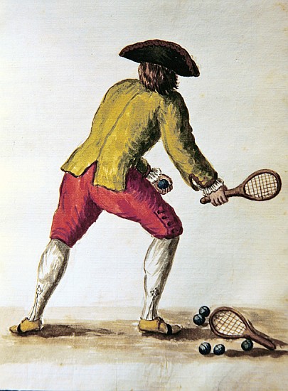 Nobleman playing racquets à Jan van Grevenbroeck