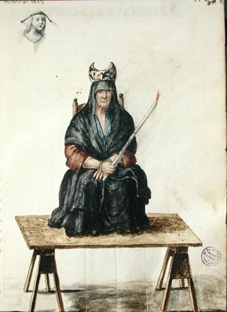 Punishment of a sorceress (pen & ink and w/c on paper) à Jan van Grevenbroeck