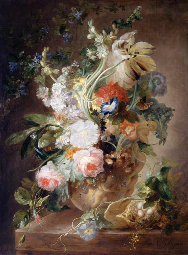 Blumenstrauss in einer Vase à Jan van Huysum