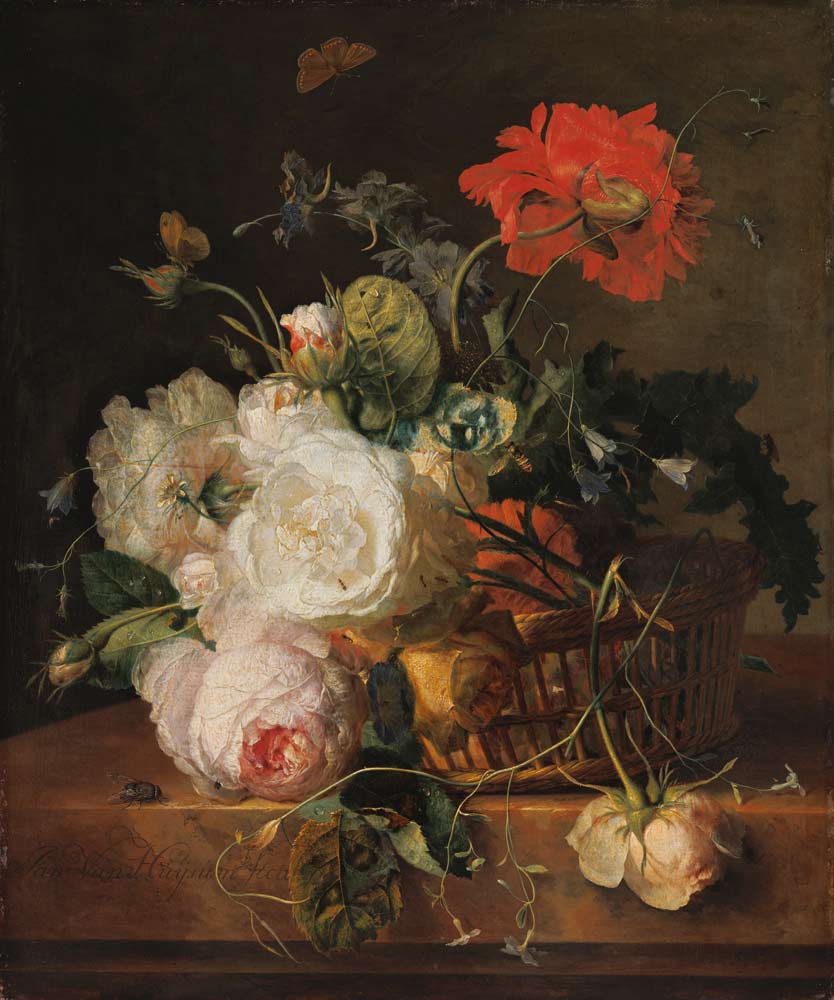 Panier avec des fleurs à Jan van Huysum