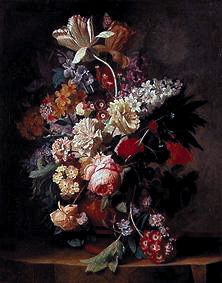 Botte de fleurs dans un vase d'argile à Jan van Huysum