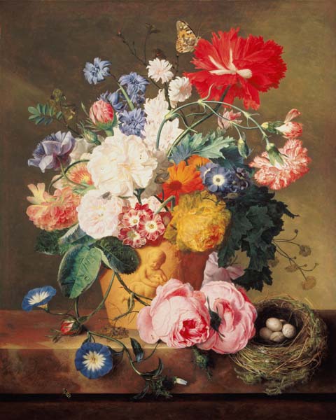 Flowers in a Terracotta Vase à Jan van Huysum