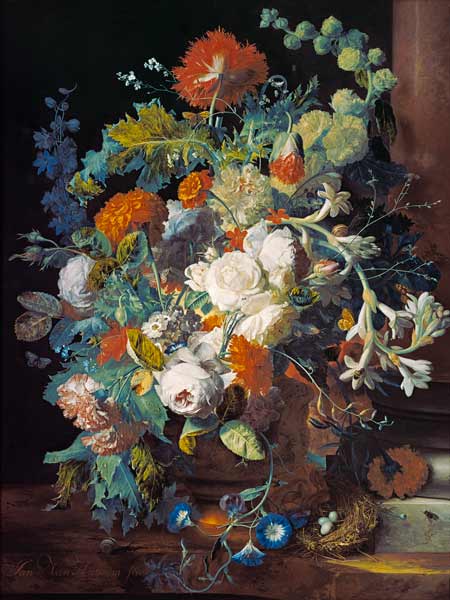 botte de fleurs près d'une colonne à Jan van Huysum
