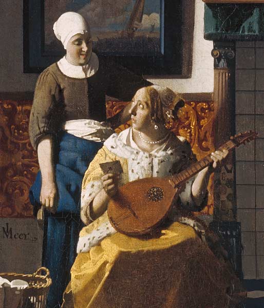 Détail la lettre chère à Johannes ou Jan  Vermeer de Delft