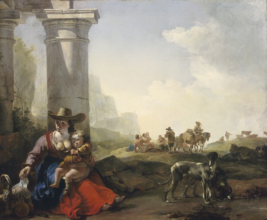 Italian Peasants among Ruins à Jan Weenix