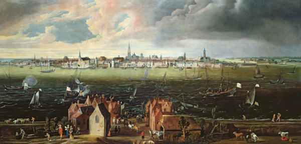 View of Antwerp from the River Schelde à Jan Wildens