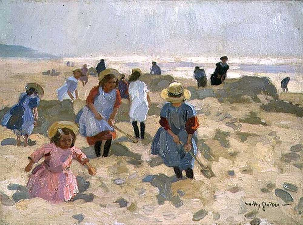 Children playing on the beach à Jan Willem Sluiter