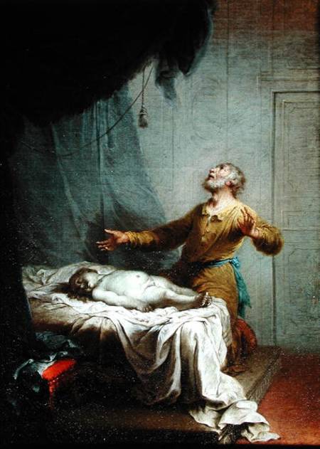 Elijah, on his Knees, Invoking the Lord to Resurrect the Son of the Shunamite Widow à Januarius Zick