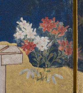 Detail of Spring in the Palace, six-fold screen from 'The Tale of Genji'