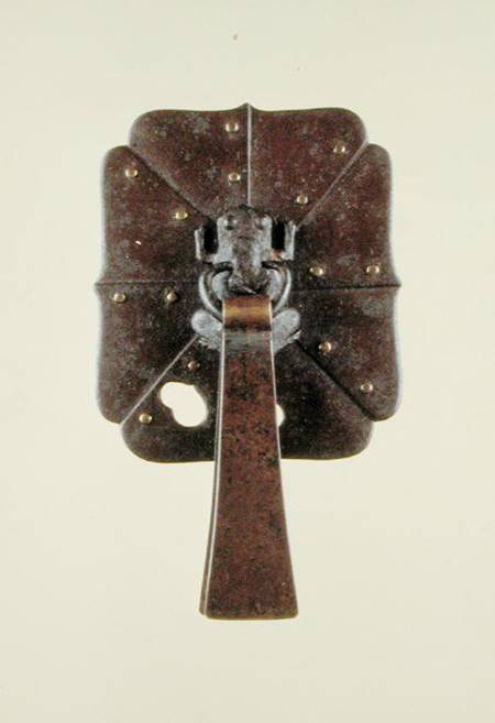 Drawer handle decorated with the design of a frog (iron & copper) à École japonaise