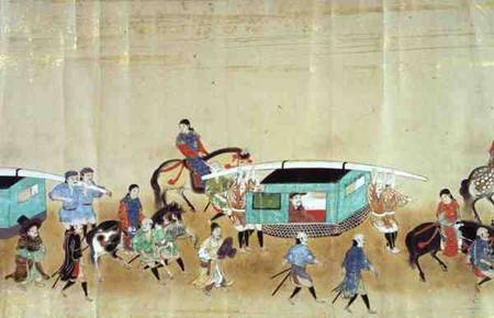 Part of the Sixth Korean Embassy to Japan in Meireki 1 at the time of Tokugawa Ietsuna's succession à École japonaise