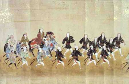 Sixth Korean Embassy to Japan at the time of Tokugawa Ietsuna's succession in 1651 possibly by Kano à École japonaise