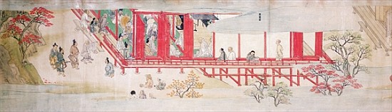 The House of the Shogun (ink on silk) à École japonaise