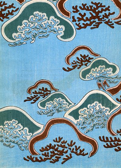 Woodblock Print of Coral à École japonaise (19ème siècle)