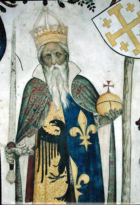 The Nine Worthies detail of Charlemagne (747-814) 1418-30 à Jaquerio