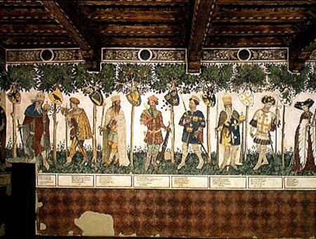 The Nine Worthies and the Nine Worthy Women, detail of Julius Caesar, Joshua, King David, Judas Macc à Jaquerio