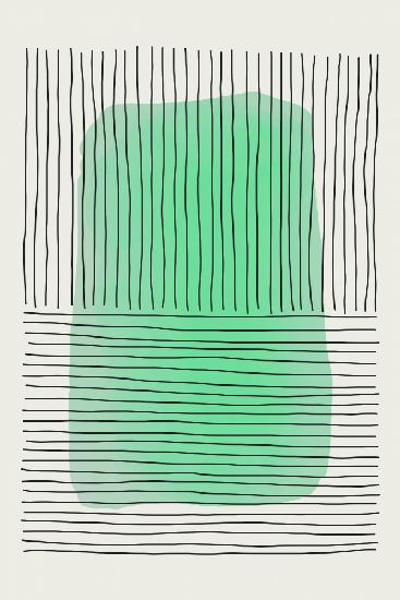 Pale Green Minimal Shapes Series #1