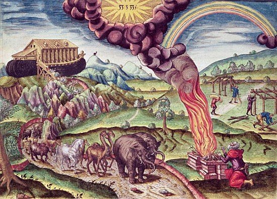 Noah''s Ark, illustration from ''Brevis Narratio...'', published by Theodore de Bry à J.(de Morgues) Bry Theodore (1528-98) d'après Le Moyne