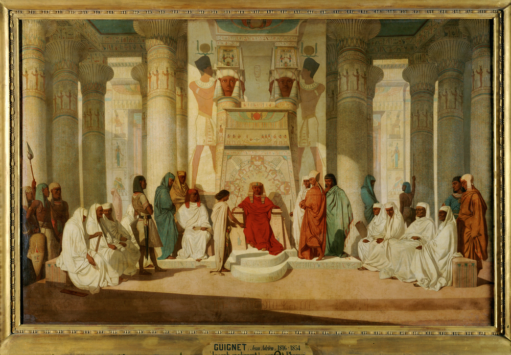 Joseph expliquant des songes à Pharaon à Jean Adrien Guignet
