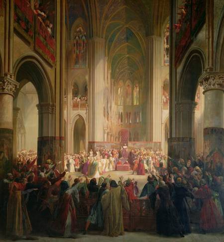 Estates General of Paris Meeting in Notre-Dame after the Death of Charles IV (1295-1328), 1st Februa à Jean Alaux