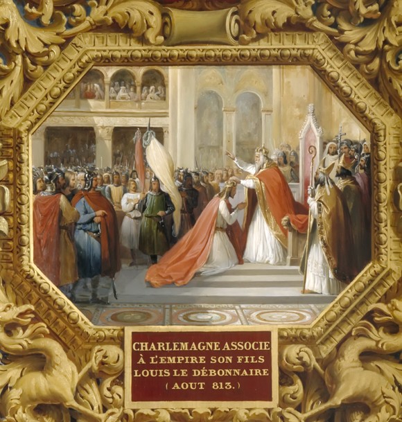 Charlemagne crowns his son Louis the Pious in 813 à Jean Alaux