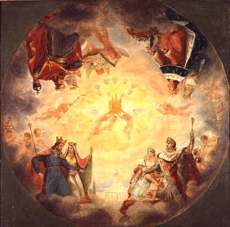 Glory of St. Genevieve, study for the cupola of the Pantheon à Jean-Antoine Gros
