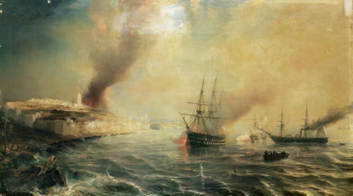 Bombardment of Sale, 26th November 1851, 1855 (oil on canvas) à Jean Antoine Theodore Gudin