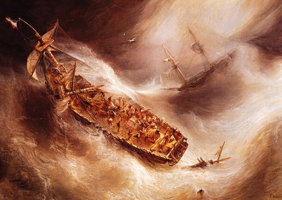 The Act of Sacrifice made Captain Desse towards the Dutch ship ''Columbus'' à Jean Antoine Theodore Gudin