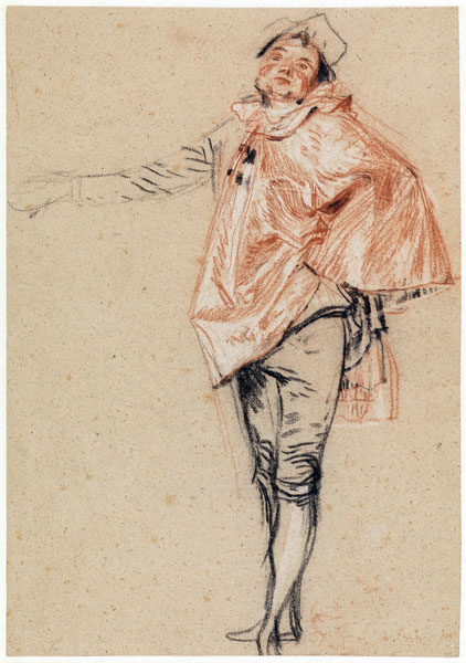 Study of a Standing Dancer with an Outstretched Arm à Jean Antoine Watteau