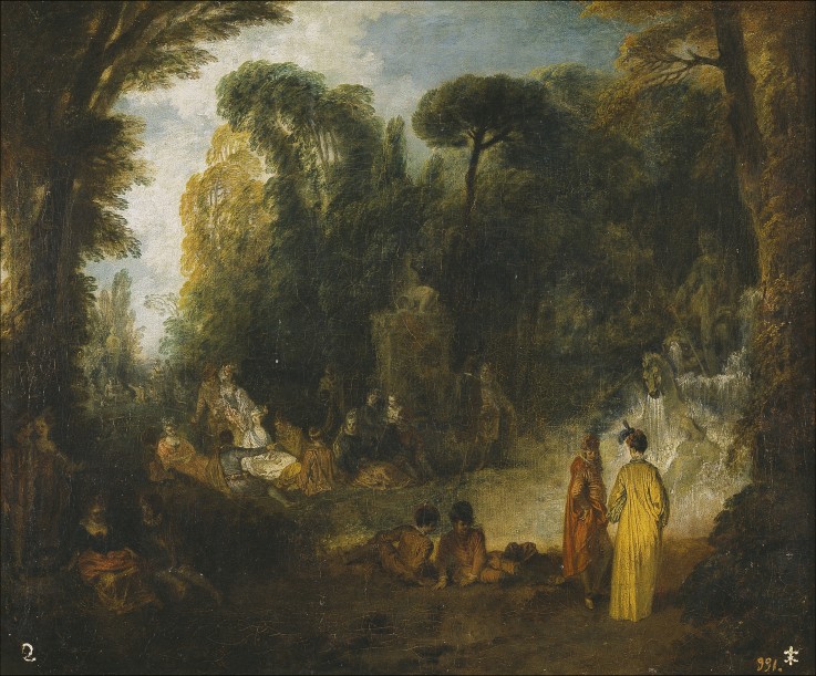 Courtly Gathering In A Park à Jean Antoine Watteau