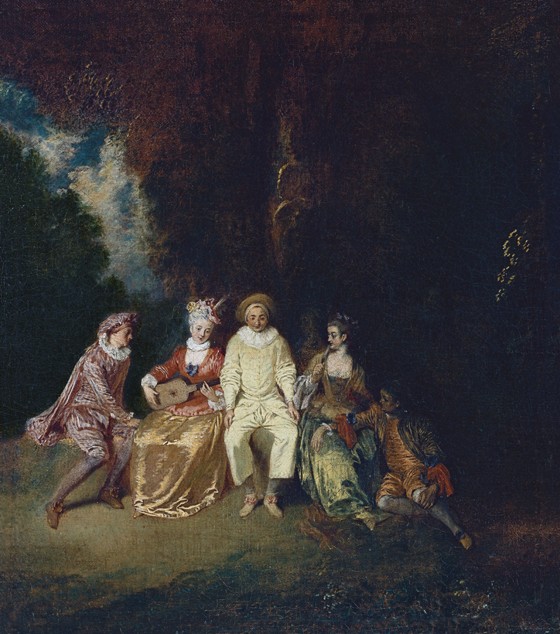 Pierrot Content à Jean Antoine Watteau