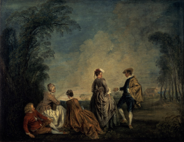 A.Watteau, Der verwirrende Antrag à Jean-Antoine Watteau