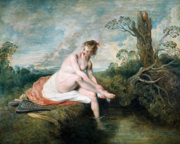 Le bain des Diane. à Jean-Antoine Watteau