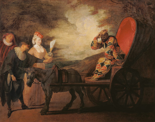 Fatouville, Arlequin / Gem.v.Watteau à Jean-Antoine Watteau