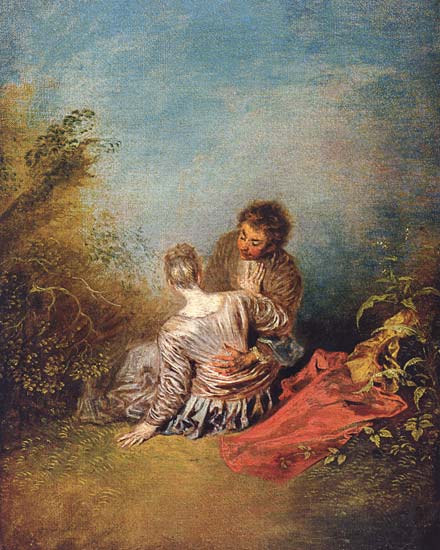 Le Faux Pas. à Jean-Antoine Watteau