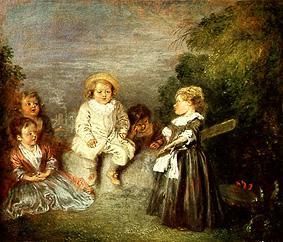 enfants en liberté (Heureux  ge d'or) à Jean-Antoine Watteau